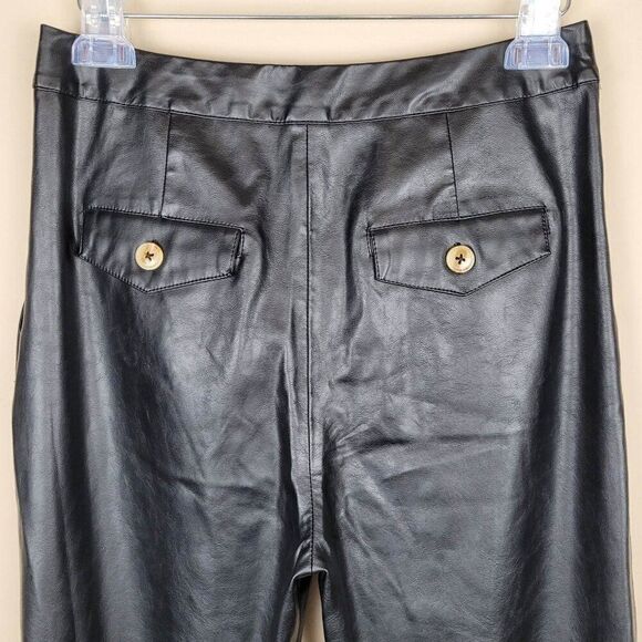 Blank NYC Faux Leather Pleated Trousers Cropped Pants Black Size 26 - Picture 6 of 14